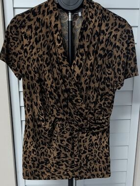 DKNY Leopard-Print Top in Brown & Black